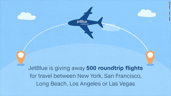 Jetblue chance win free flights wiping instagram