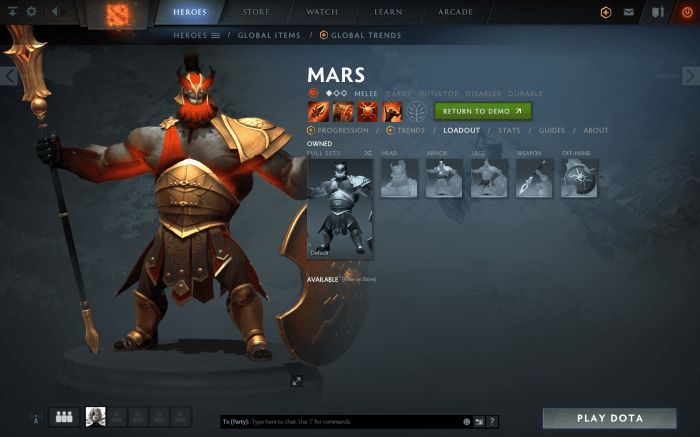 New mars hero dota 2