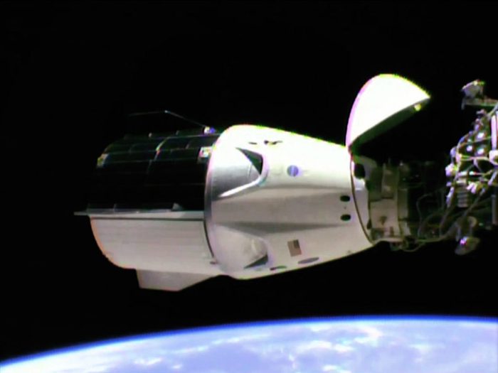 Spacexs crew dragon capsule docks iss