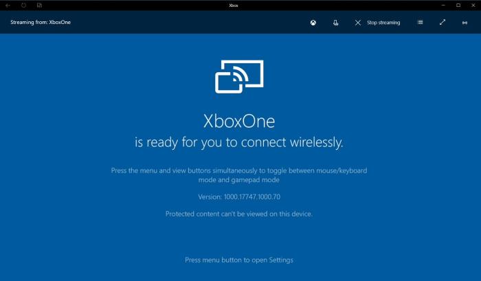 Microsoft pc game streaming to xbox one