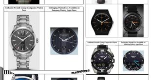 Swatch samsung infringe trademark watch faces